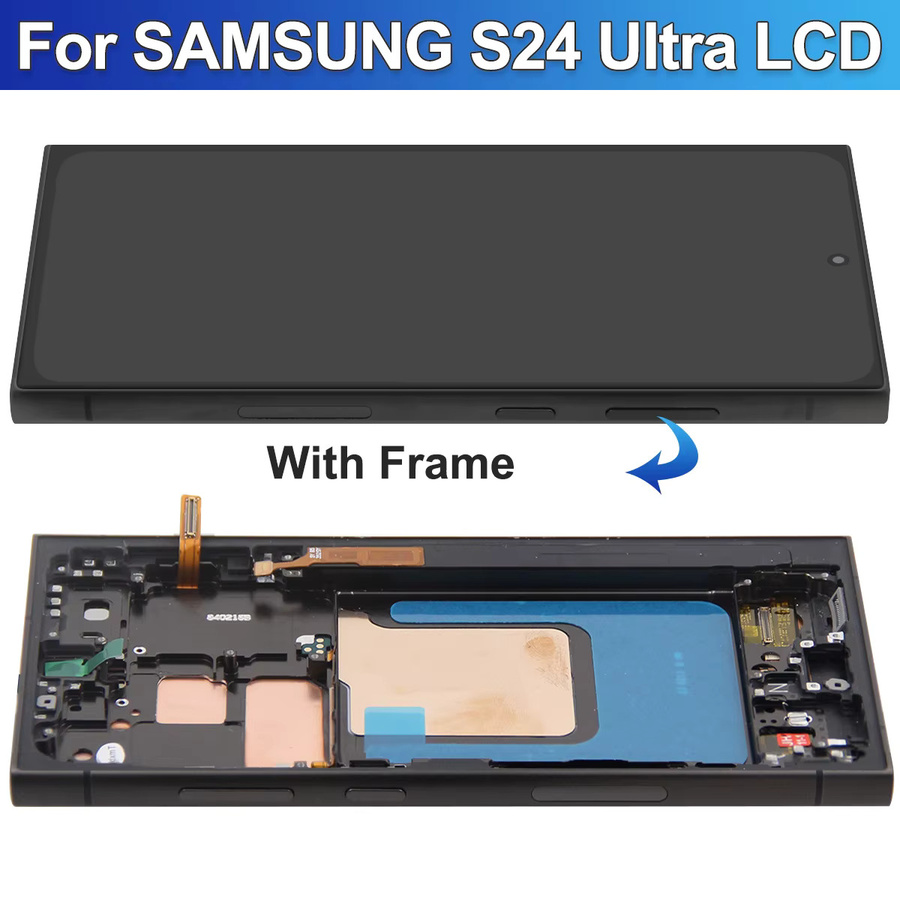 Samsung AMOLED Display mit Touchscreen und Rahmen für Galaxy S24 Ultra S928B in Schwarz - Bild 3