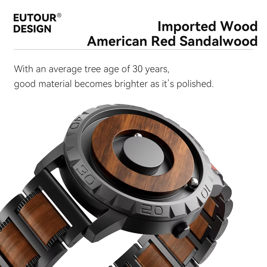 EUTOUR Armbanduhr Quarz, Edelstahl, Schwarz, Herren - Bild 4