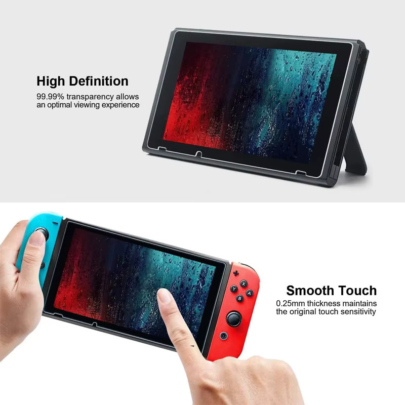 2er-Set gehärtetes Glas Display-Schutzfolie für Nintendo Switch Konsole, transparent - Bild 4