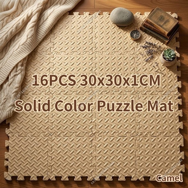 DHDH 16-teilige EVA-Schaum-Puzzlematte in Lila, rutschfest und ineinandergreifend, B/T/H: 30 x 30 x 1 cm - Bild 1