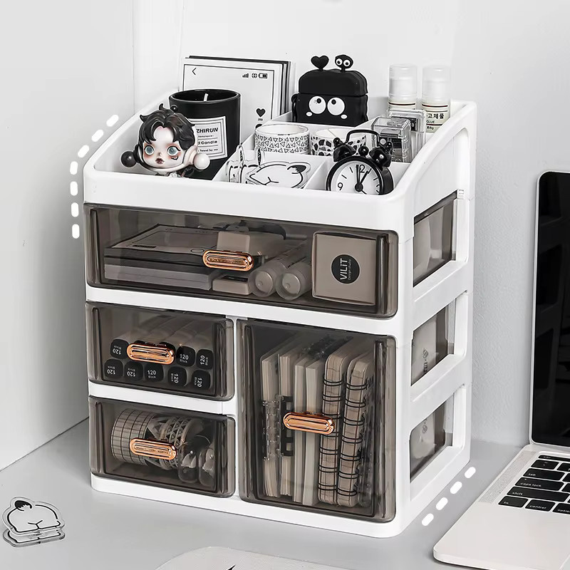 TLXT Kosmetik-Aufbewahrungsbox und Desktop-Organizer in Weiß mit Schubladen für dein Make-up und Schlafzimmer - Bild 1