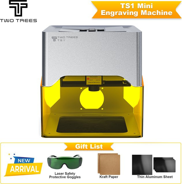 Twotrees TS1 Tragbarer Mini-Lasergravierer CNC-Bluetooth-Maschine zur DIY-Markierung von Holz, Leder und Papier B/T/H: 15,8 x 17,0 x 15,8 cm - Bild 1