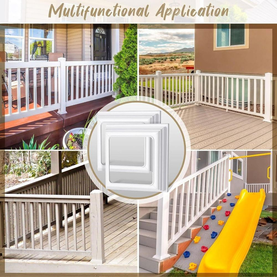 Jianshen Pfostenabdeckung aus PVC in Weiß, 4er-Set, quadratisch, B/B/B: 10 x 10 x 10 cm - Bild 2