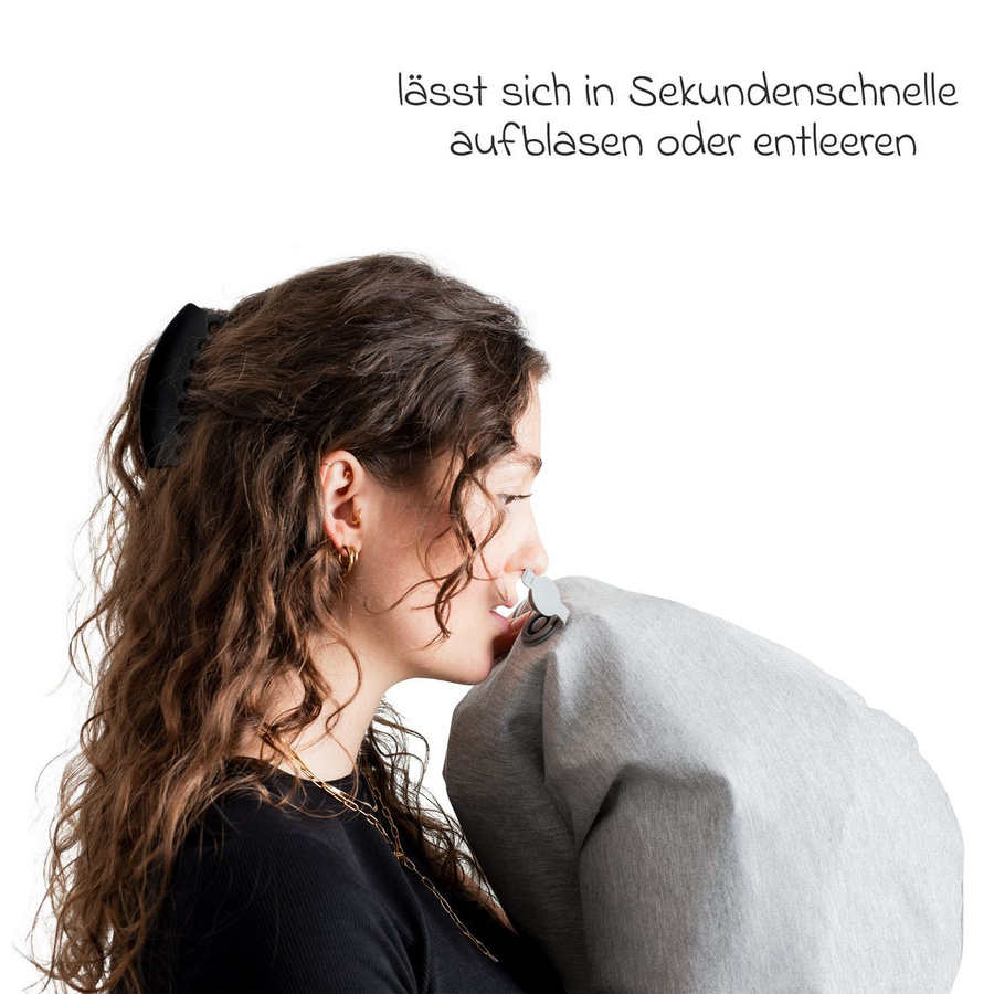 Reer Mama Stillkissen Air aufblasbar in Grau mit Bezug und Tragebeutel - Bild 4