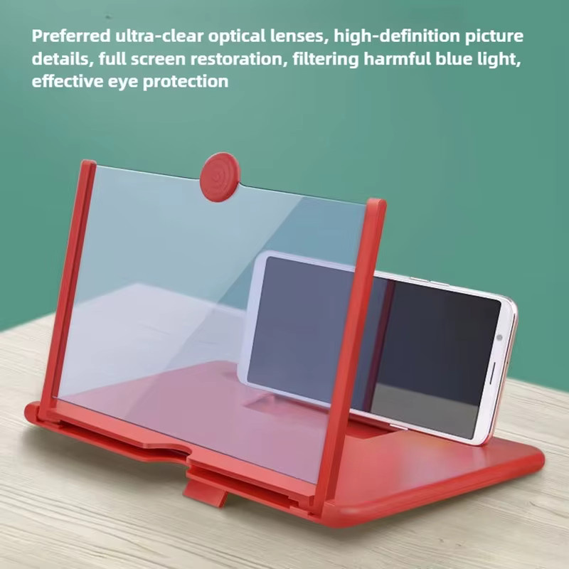 BMAD Handy-Bildschirmvergrößerer Ultra-HD Handy-Vergrößerungsglas in Rot für 10-12 Zoll Displays - Bild 3