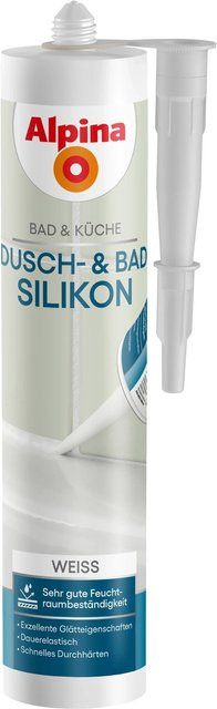 Alpina Silikon Dichtmittel für Bad und Küche, Weiß, 300 ml - Bild 1