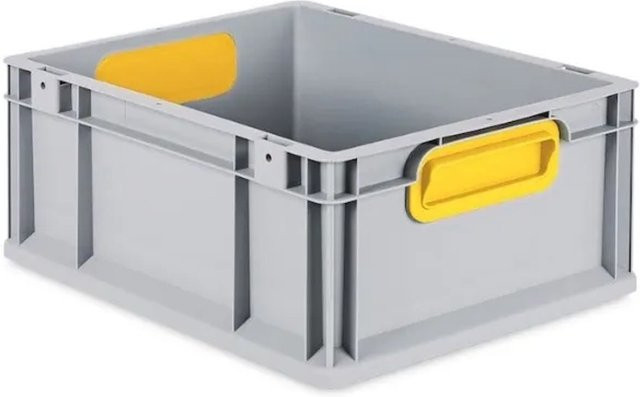 PROREGAL Eurobox Nextgen Color Transportbox mit Griffen, Gelb, H x B x T: 17 x 30 x 40 cm, 16 Liter - Bild 1