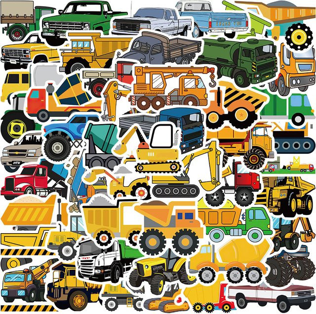 Rspctou Cartoon-Transportfahrzeug-LKW-Aufkleber, 10/30/50 Stück - Bild 1