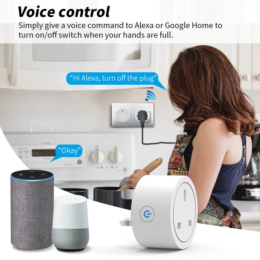 Tuya Smart WLAN Steckdose mit Messfunktion und Timer in Weiß mit UK-Stecker, kompatibel mit Smart Life App, Alexa und Google Home - Bild 3