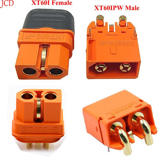 Amass XT60i Serie Hochstrom-Luftfahrtstecker Set mit Signal, 2 Stück, Orange, Männlich-Weiblich-Verbinder XT60IE-M und XT60I-F - Bild 1