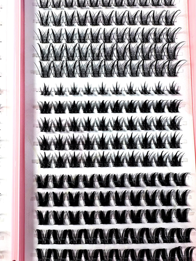 LYBCG Manga Spiky Einzelwimpern-Cluster, 10-16mm, D-Curl, Unisex - Bild 5