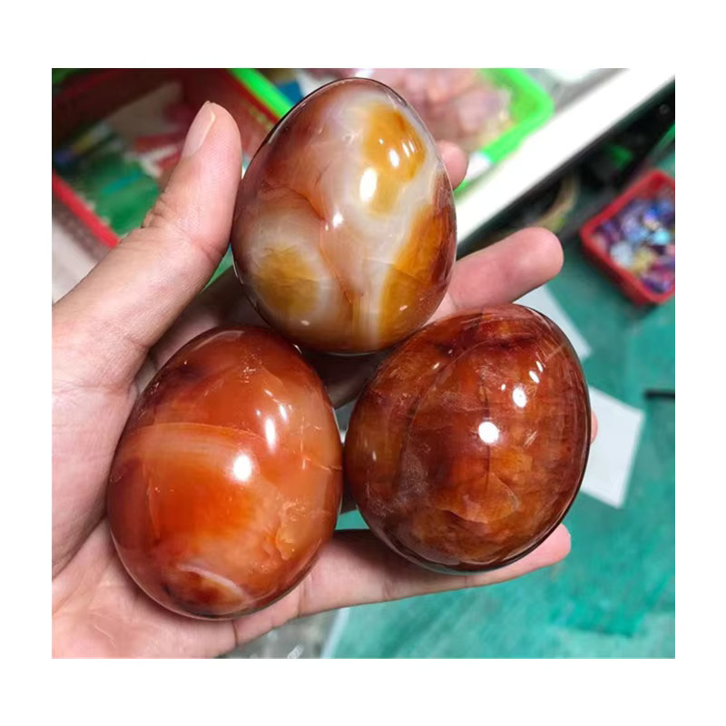 Sisterstone Karneol-Eier aus natürlichem Achat in Orange, ovale Quarzkristalle als heilende Edelsteine - Bild 2