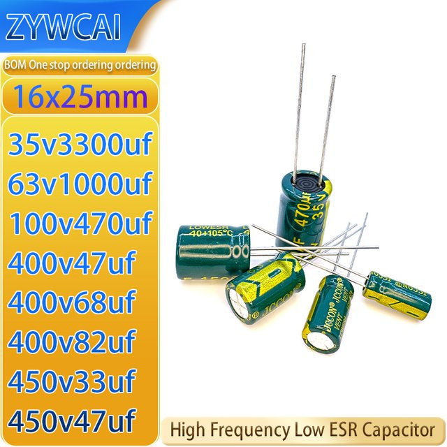 ZYWCAI 5er Set Hochfrequenz Elektrolytkondensatoren mit niedrigem Widerstand in verschiedenen Spannungen und Kapazitäten - Bild 1