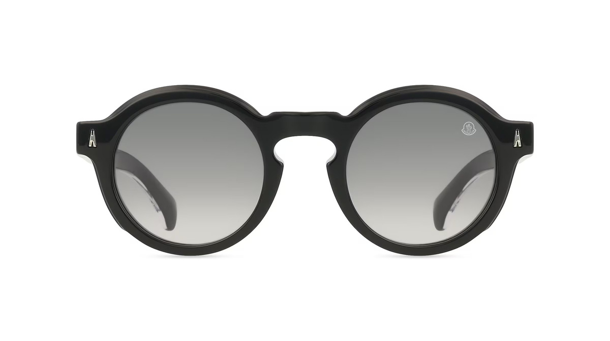 Moncler ME6012 Sonnenbrille Vollrand, Rund, Acetat, Unisex, Schwarz, Grau - Bild 1