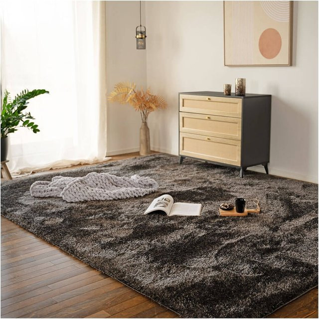 HOME DELUXE Hochflor Teppich SOFI in Anthrazit, B/T: 110 x 60 cm - Bild 1
