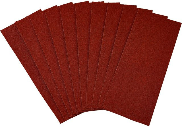 LUX-TOOLS Schleifstreifen für Exzenterschleifer, Korn K80, ungelocht, rot, Breite: 11,5 cm, Länge: 28 cm - Bild 1