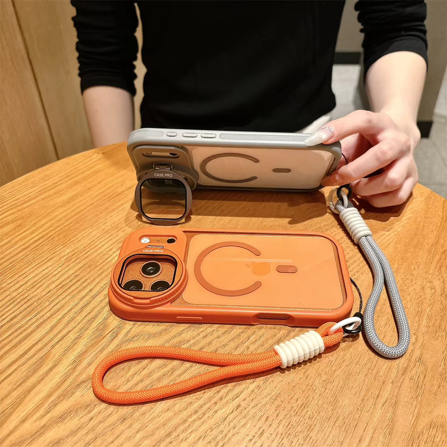 Magnetische Objektivschutzhülle für Apple iPhone 11 bis 17 Pro Max Plus Air, transparent und matt mit Lanyard-Abdeckung und MagSafe-Kompatibilität - Bild 3