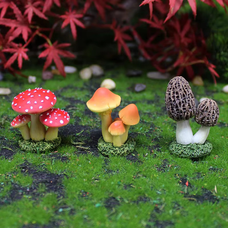JETTING Pilz Ornamente aus Harz für Garten und Mikrolandschaft im 3er Set - Bild 2