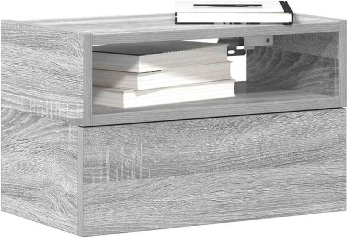 Vidaxl Wand-Nachttische 2er-Set Modern Grau B/T/H: 45 x 26 x 28,5 cm - Bild 1