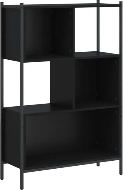 vidaXL Bücherregal Schwarz Modern aus Metall und MDF, B/T/H: 72 x 28 x 109 cm - Bild 1
