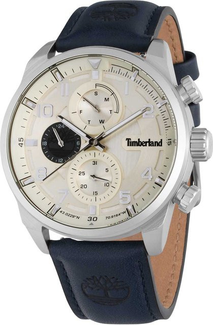 Timberland Henniker II Herrenuhr, Quarz, Edelstahl, 47 mm, Leder, Silber - Bild 1