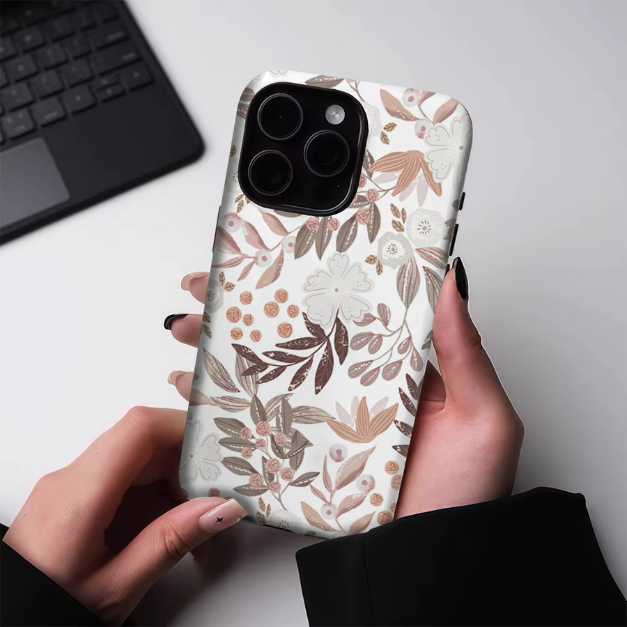 Potdemiel Robuste Handyhülle mit Blätter-Design für iPhone 17 16 15 14 13 Pro Max Plus, Magnetisch, Mehrschichtig, Multicolour - Bild 2
