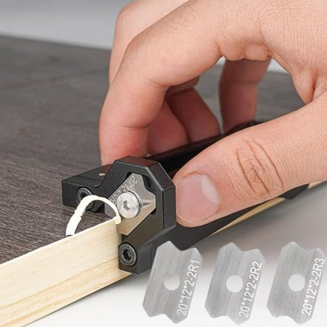 Holzbearbeitungs-Furnierkantenfräser in Schwarz als manuelles Kantenbearbeitungswerkzeug zum Entgraten und Abschrägen von Holz - Bild 1