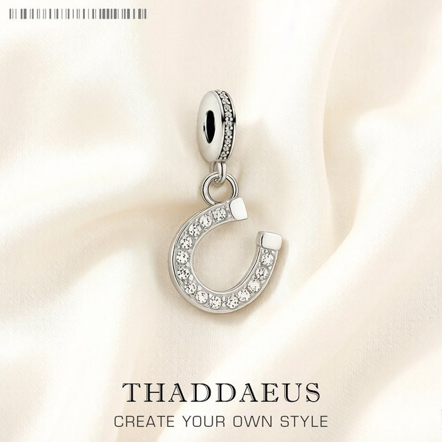 Thaddaeus Hufeisen-Anhänger, 925 Silber, Zirkonia, Unisex - Bild 1