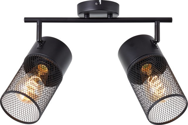 Brilliant Kamolo Spotrondell Wand-Leuchte 2-flammig Schwarz matt Metall E27 - Bild 2