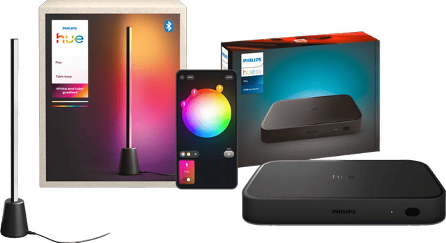 Philips Hue Play Tischleuchte White & Color mit HDMI Sync Box 8K LED TV Backlight Set - Bild 1