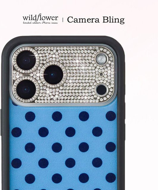Wildflower Full Diamond Kameraschutzhülle für Apple iPhone 12 bis 17 Pro Max Plus Air in Pink mit Glitzer und Kameraschutzabdeckung - Bild 1