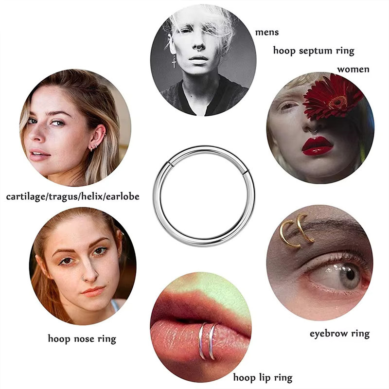 Mling Nasenring, Septumring, Edelstahl, Unisex, 6mm-12mm - Bild 2