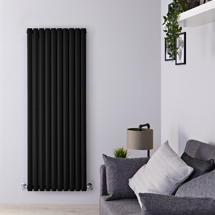 Hudson Reed Design Heizkörper Revive Vertikal Doppellagig Matt Schwarz H: 160 cm, B: 59 cm - Bild 1