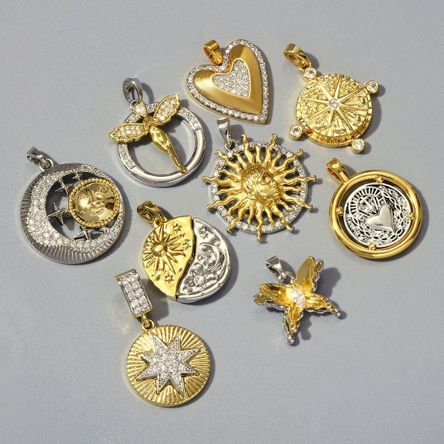 LAVIXMIA Anhänger Charms, Kupfer, Bicolor, Zirkonia, Damen - Bild 1