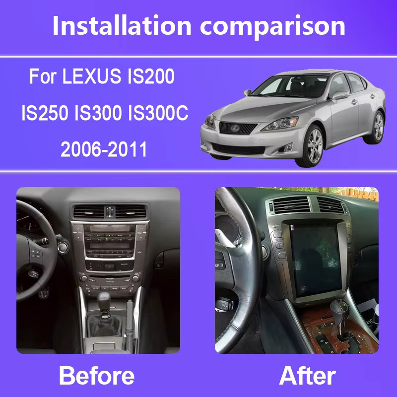 Roadonline Android 14 Multimedia Player für Lexus IS200 IS250 IS300 IS300C (2006-2011), 10,4 Zoll Octa Core Autoradio mit 4G und WIFI, Schwarz - Bild 2