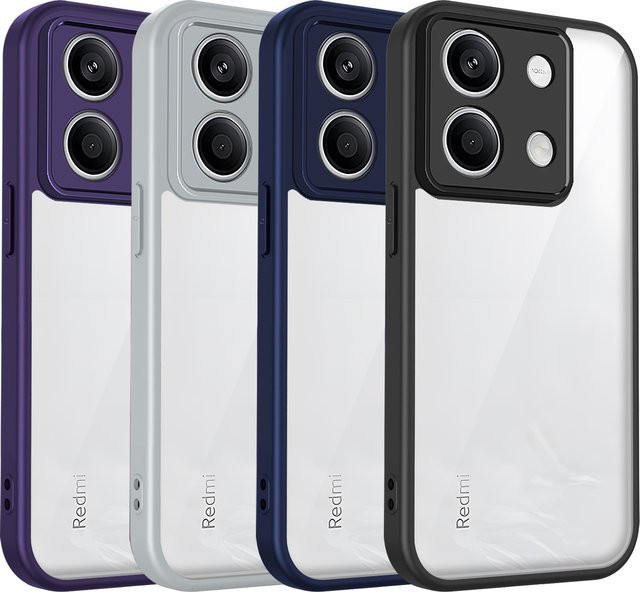 Xiaomi Handyhülle für Redmi Note 13 Pro 4G und 5G aus Silikon mit Luftpolster und matter Rückseite in Transparent und Grau - Bild 1