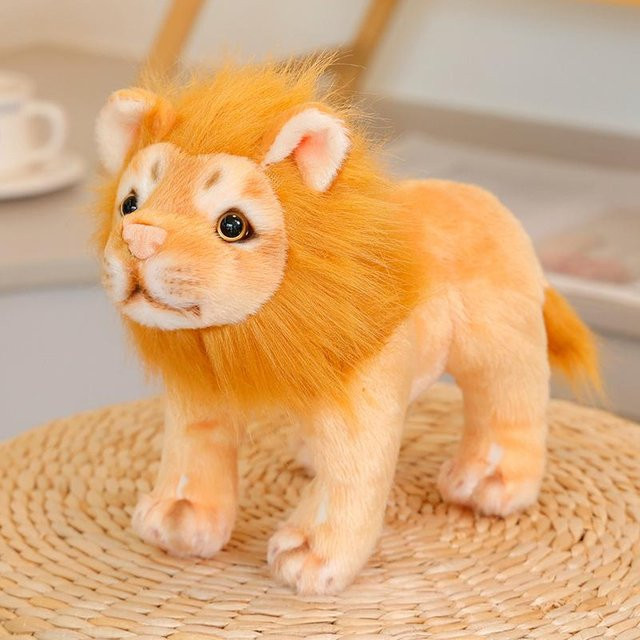 Yiran toy Sitzender Tiger Leopard Löwe, Plüschtier, 25cm - Bild 1