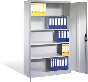 C+P Aktenschrank Acurado mit Drehtüren in Lichtgrau, 5 Ordnerhöhen, Stahl, H: 195 cm, B: 120 cm, T: 50 cm - Bild 1