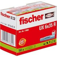 Fischer Universaldübel UX 6 x 35 R aus Nylon in Grau, 50 Stück - Bild 1
