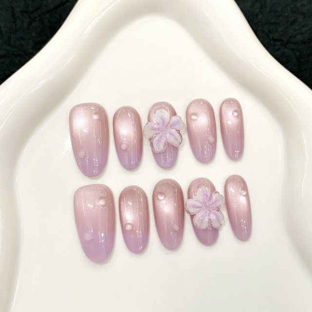 YADORNOS Press On Nails, Lila, Glänzend, 10 Stück - Bild 1