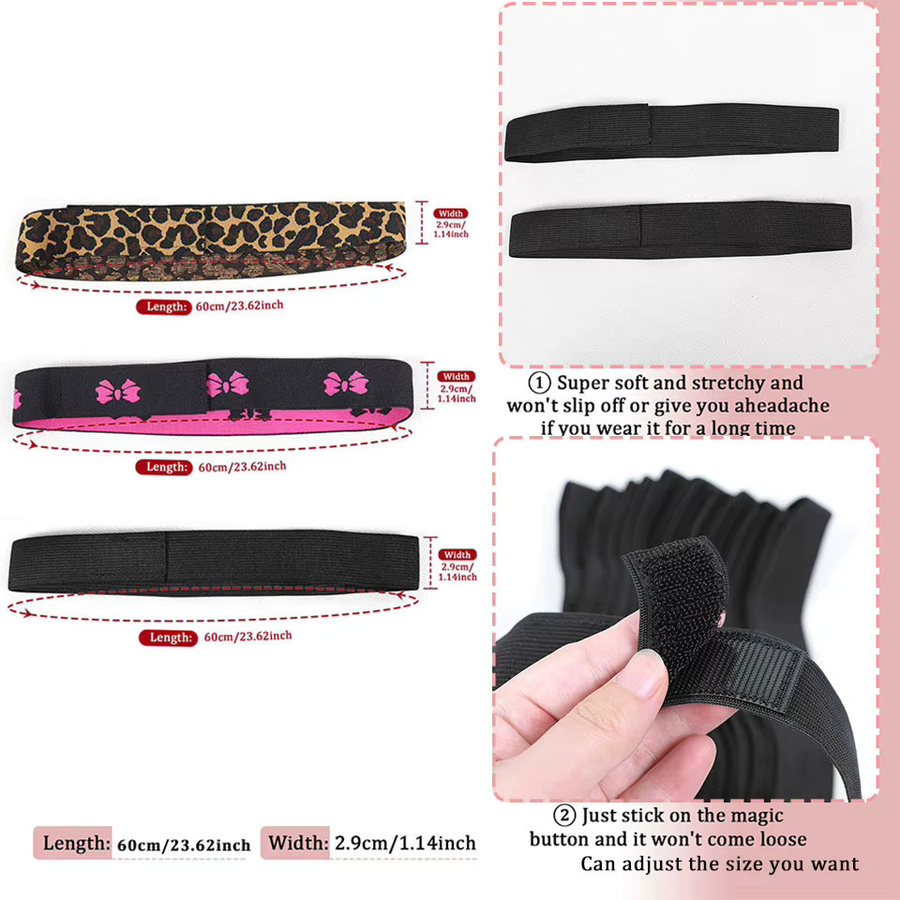 Cindi Leive Perücken-Spitzenschmelzbänder, 2-teilig, rosa-schwarz, elastisch - Bild 1