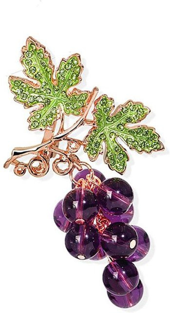 KaiTingu Jewelry Brosche, Lila Trauben, Kristall, Roségold, Damen - Bild 1