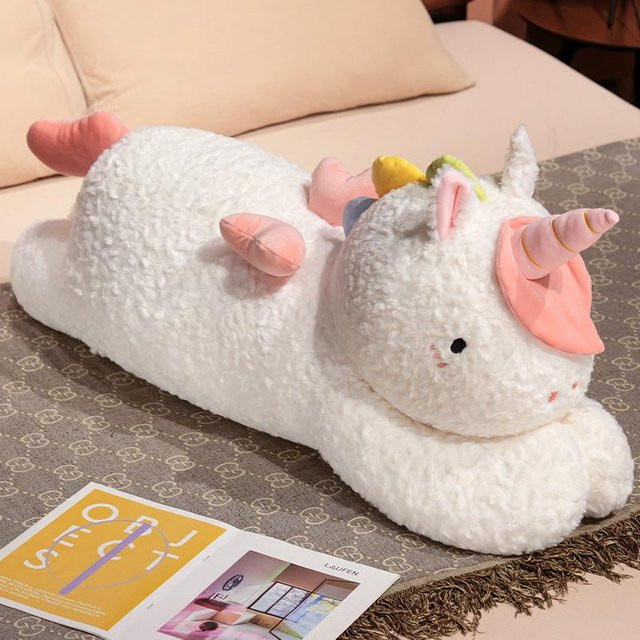 Einhorn Überwurf Kissen Plüschtier Puppe, Weiß - Bild 1
