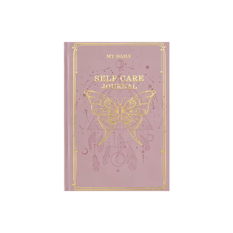 Elegantes Dankbarkeitstagebuch 2026 in Gold und Pink, undatierter Planer für Achtsamkeit und Selbstreflexion auf Englisch - Bild 2