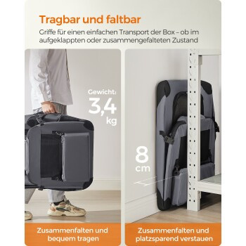 FEANDREA Transportbox aus Oxford-Gewebe in Grau, Größe L - Bild 2