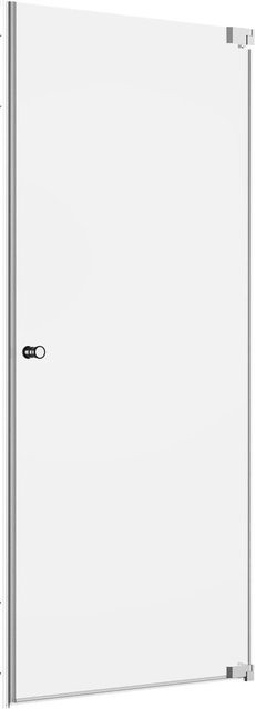 Dusch-Nischentür Brava Tardis Chrom Sondermaßanfertigung Anschlag Rechts mit Easy-Clean-Beschichtung in Transparent und Silber - Bild 1