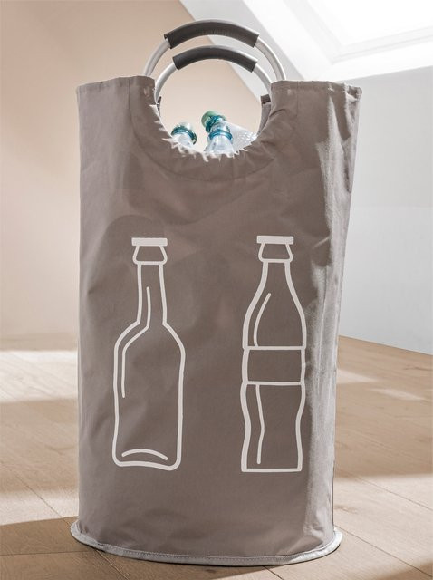 Flaschensammler Heine Home in Beige und Grau aus Stoff und Metall, B/T/H: 72,0 x 38,0 x 38,0 cm - Bild 1