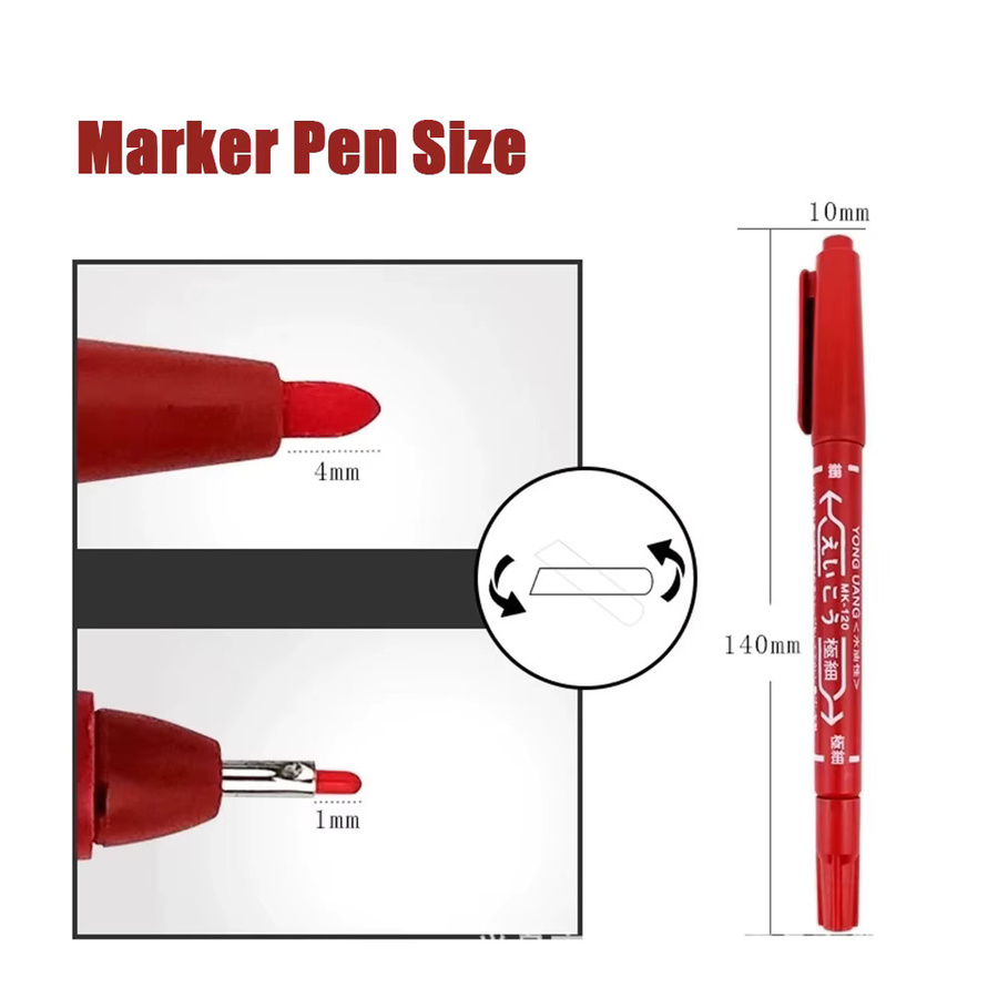 TRUE STAR Tattoo Marker Stift in Rot mit 0,5mm Spitze für Permanent Make-up und Piercing - Bild 2