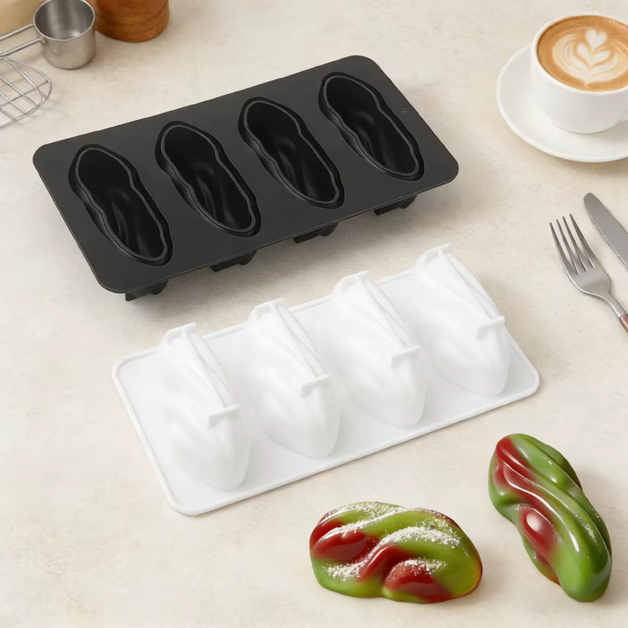 4-fach Silikonform Meibum für Pistazien-Mousse-Kuchen, Schokoladen-Dessert-Pudding und DIY Kerzen in Ovalform - Bild 6