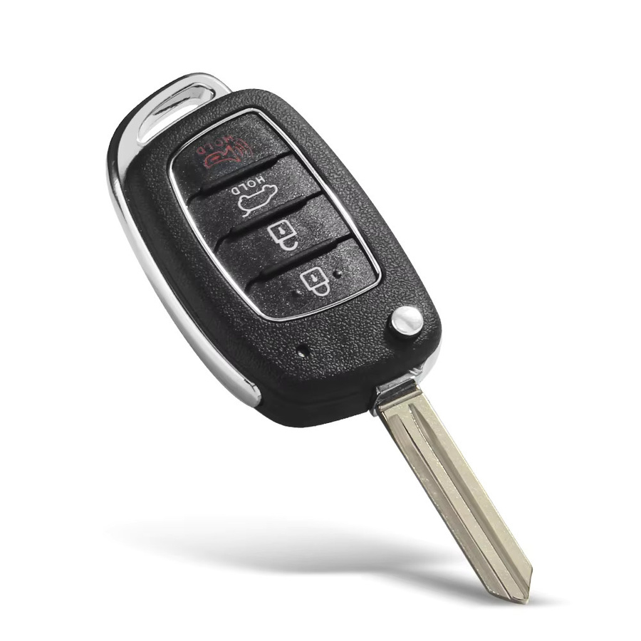 Keyyou Autoschlüsselhülle mit Fernbedienung für Hyundai Solaris Creta ix25 Kona Tucson Sonata i40 ix35 i20 ix45, Schwarz - Bild 3